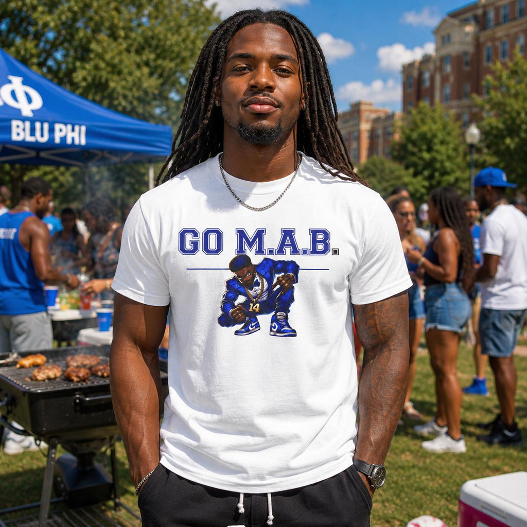 Sigma GO MAB Tee, PBS Greek Life Shirt Black Greek Apparel Fraternity Gift Sigma Blue Shirt Sigma Greek Letter Tee