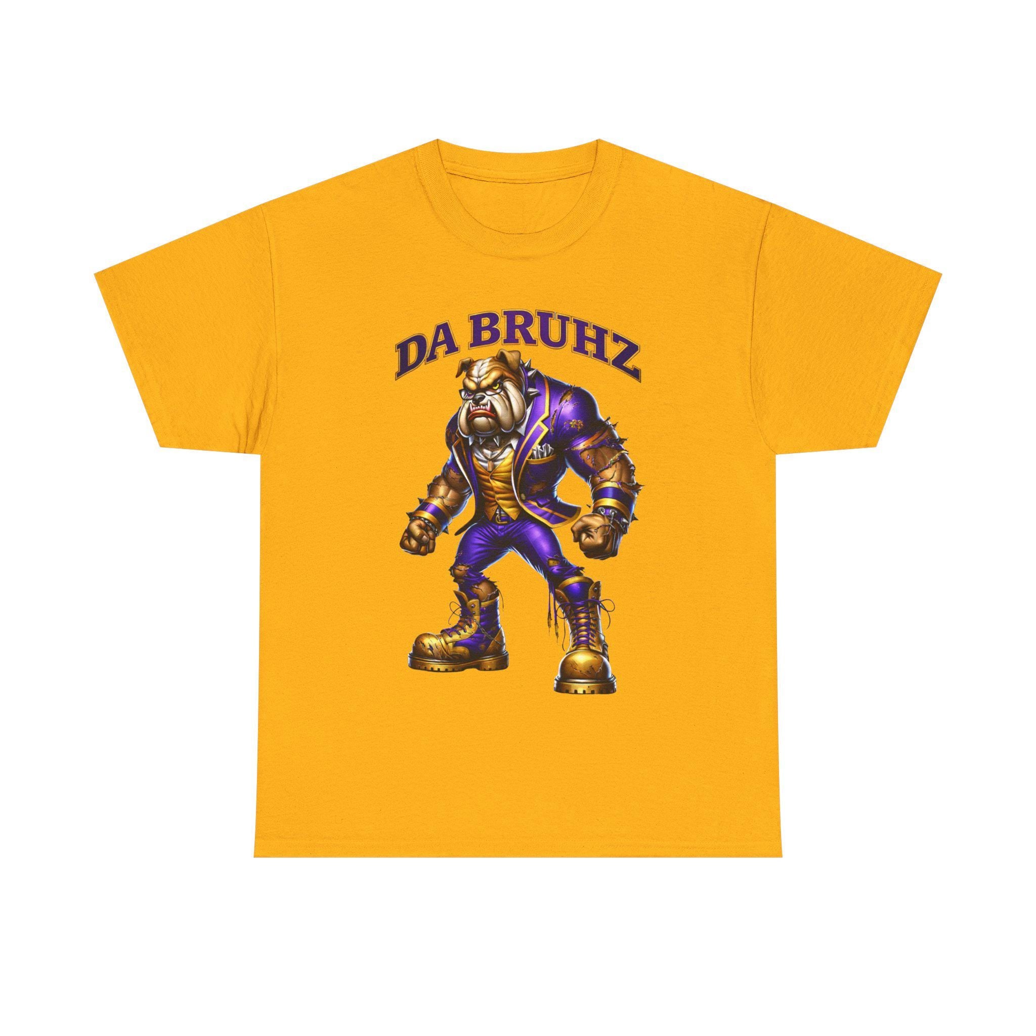 Que Tee Da Bruhz Shirt Q Dog Bulldog shirt Purple Gold Fraternity gear HBCU College Outfit Men Omega Inspired Shirt Gift