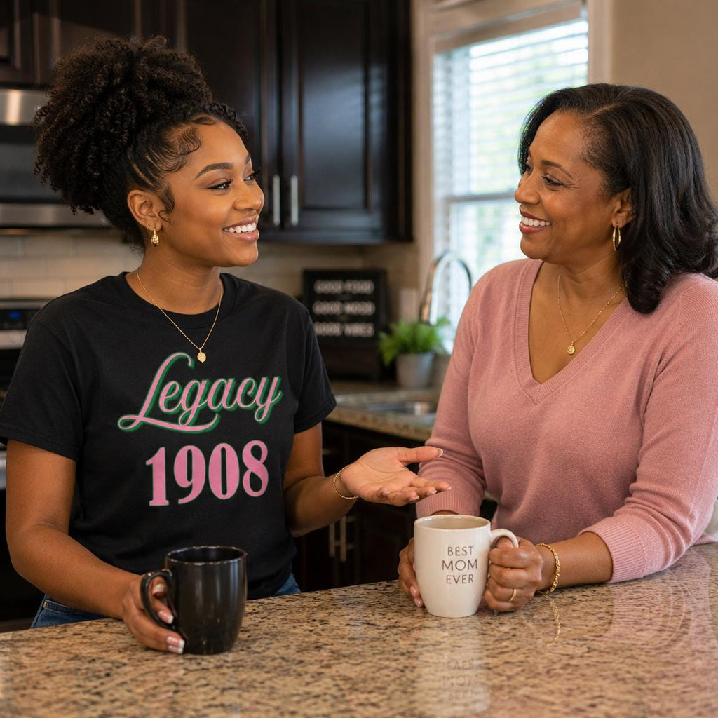 Pink and Green Legacy '08 Shirt Ladies Sorority Shirt Pink Green Pink and Green Gift Greek Life Shirt Alpha Legacy Apparel