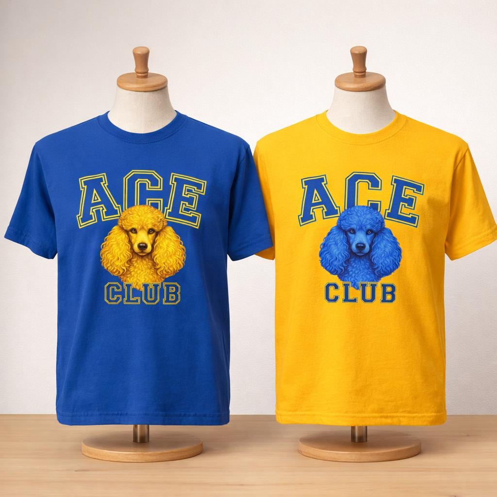 Poodles Ace Club Shirt SGRho Poodle Shirt Poodles Sorority Shirt Blue Gold Greek Life Shirt Poodles Gift