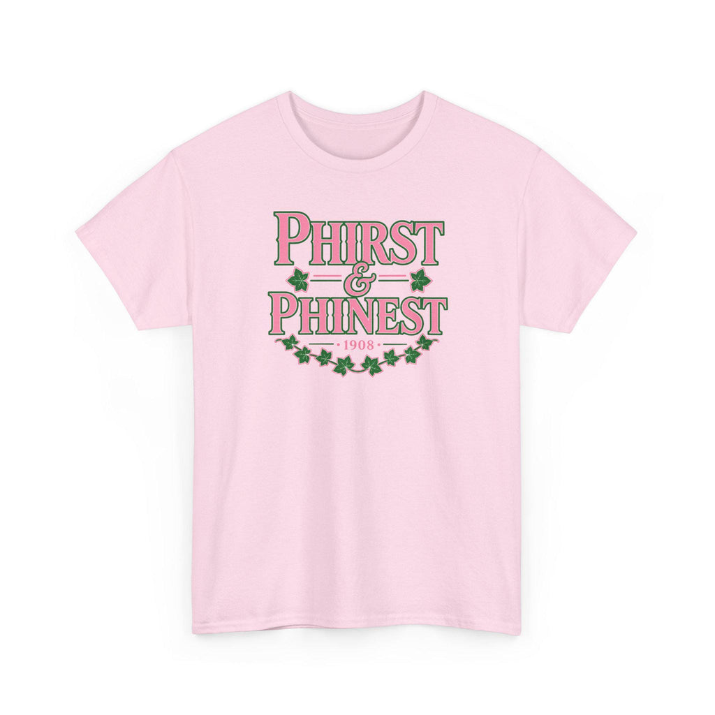 Phirst and Phinest Alpha. Girls tee | Cute Black Girl Graphic T-Shirt, Pink & Green Design for Ks