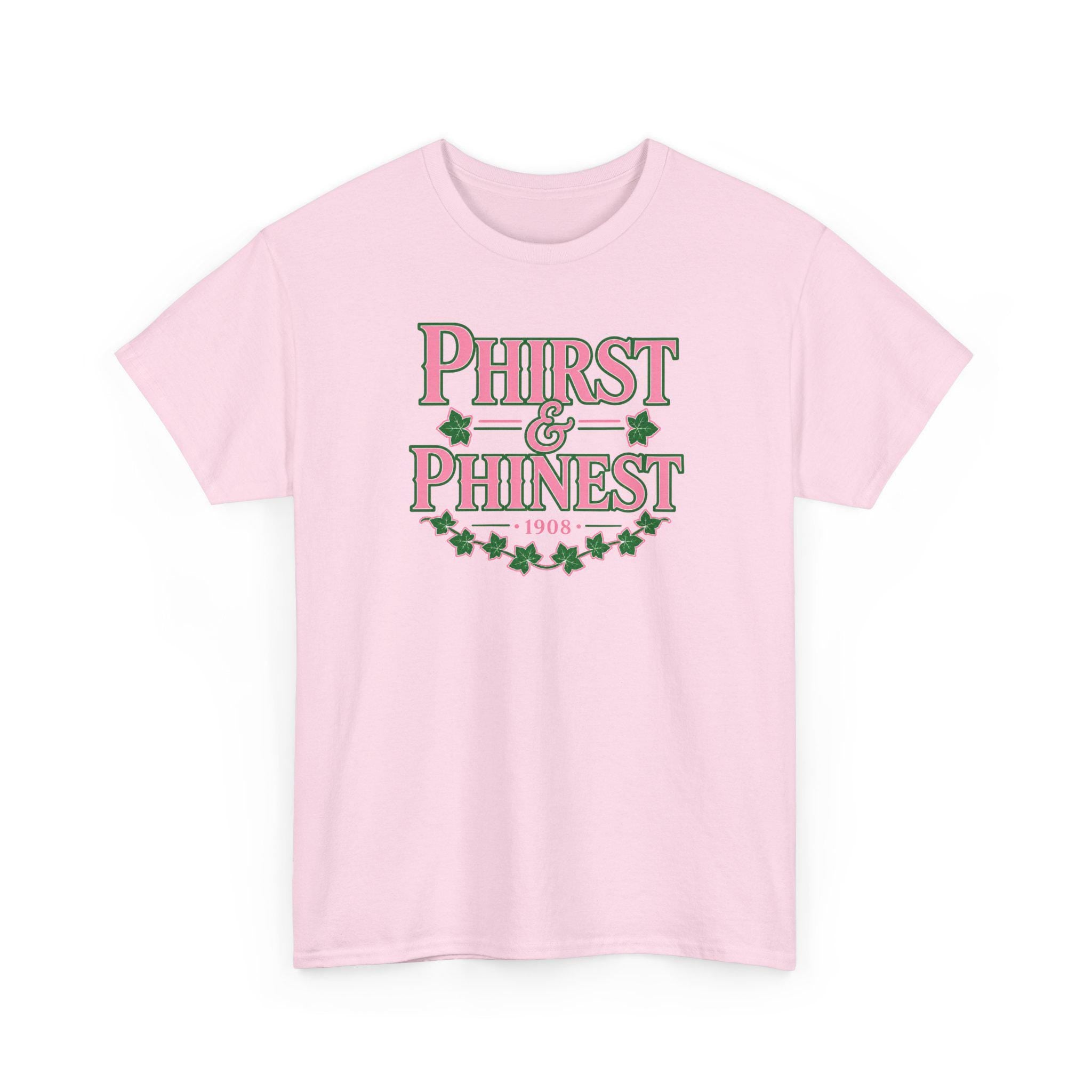 Phirst and Phinest Alpha. Girls tee | Cute Black Girl Graphic T-Shirt, Pink & Green Design for Ks