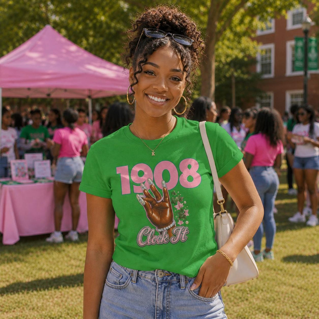 Alpha HBCU D9 Sorority '08 Clock It Tee – Crossing, Probate & Sorority Gift Shirt