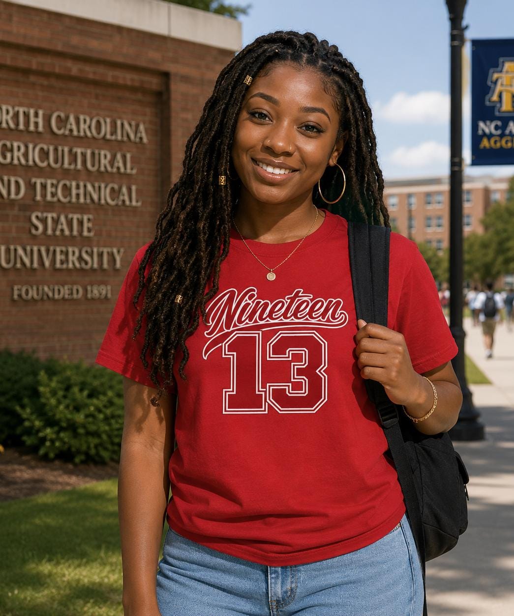 Nineteen 13 DST Tee | Crimson and Cream Delta Sorority T-Shirt