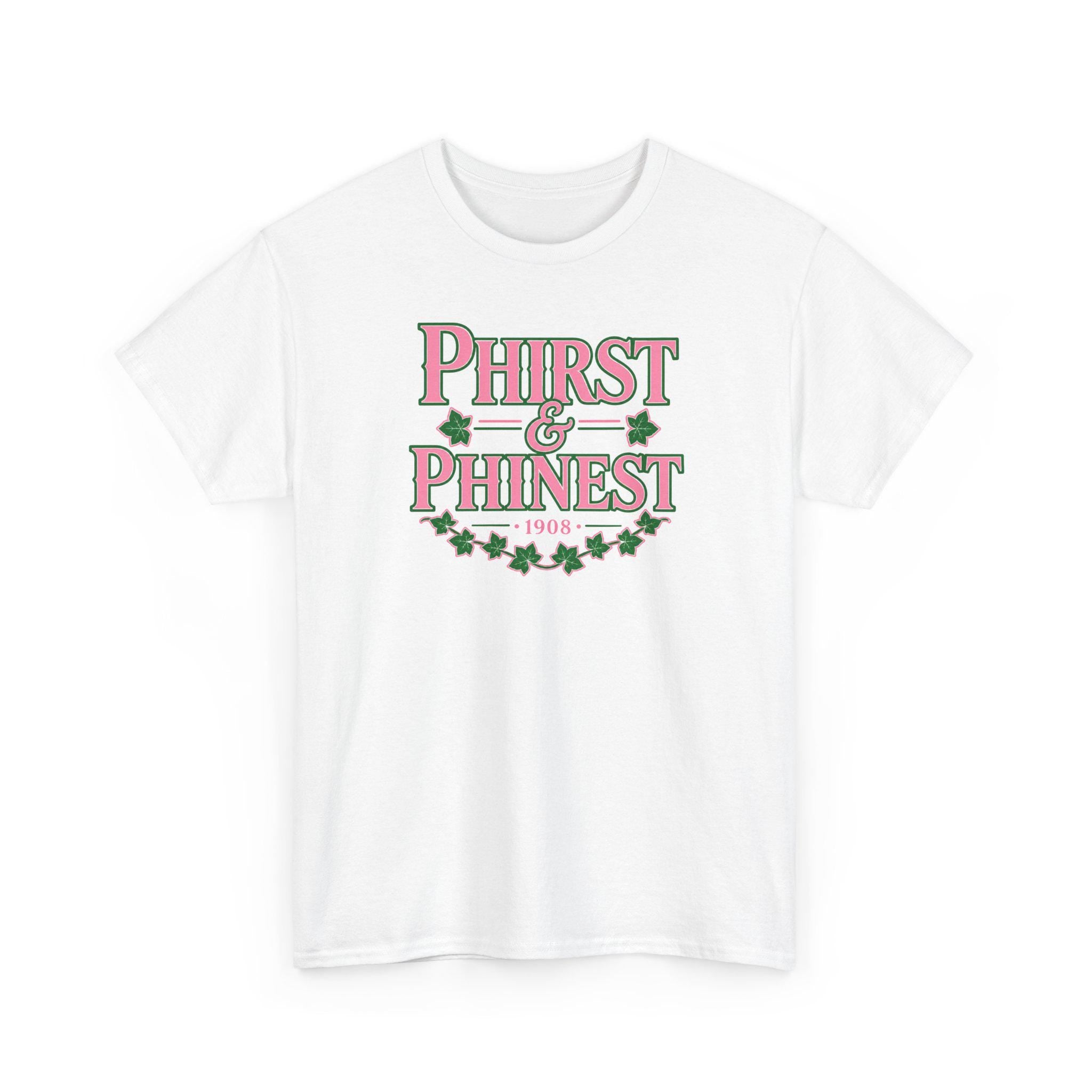 Phirst and Phinest Alpha. Girls tee | Cute Black Girl Graphic T-Shirt, Pink & Green Design for Ks