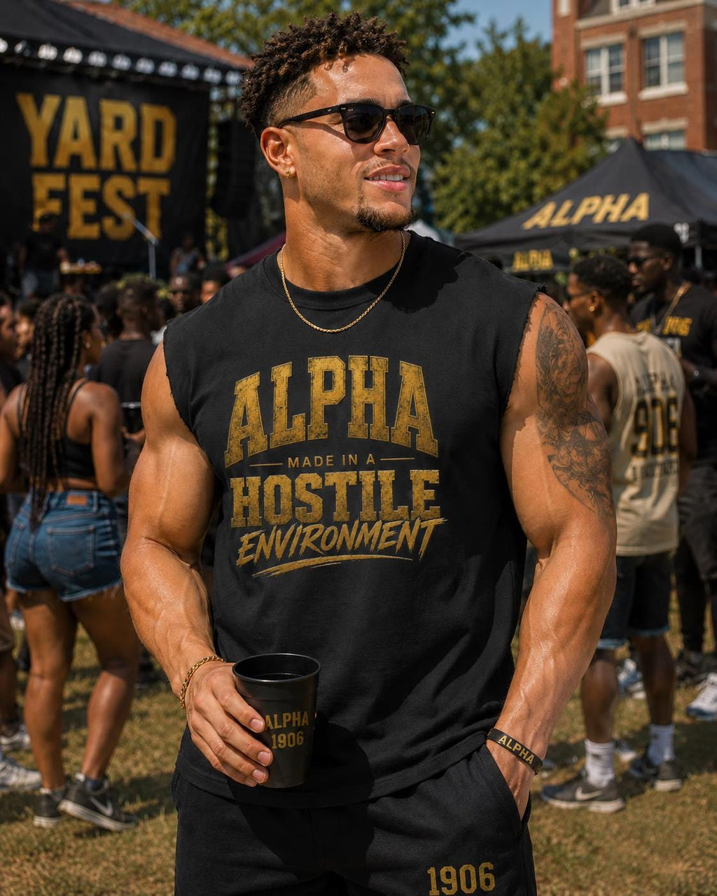 Ice Cold Alpha Inspired Shirt Ice, Made In a Hostile Environment, Cold '06 Graphic Shirt Black Greek Life Apparel College Fraternity Style