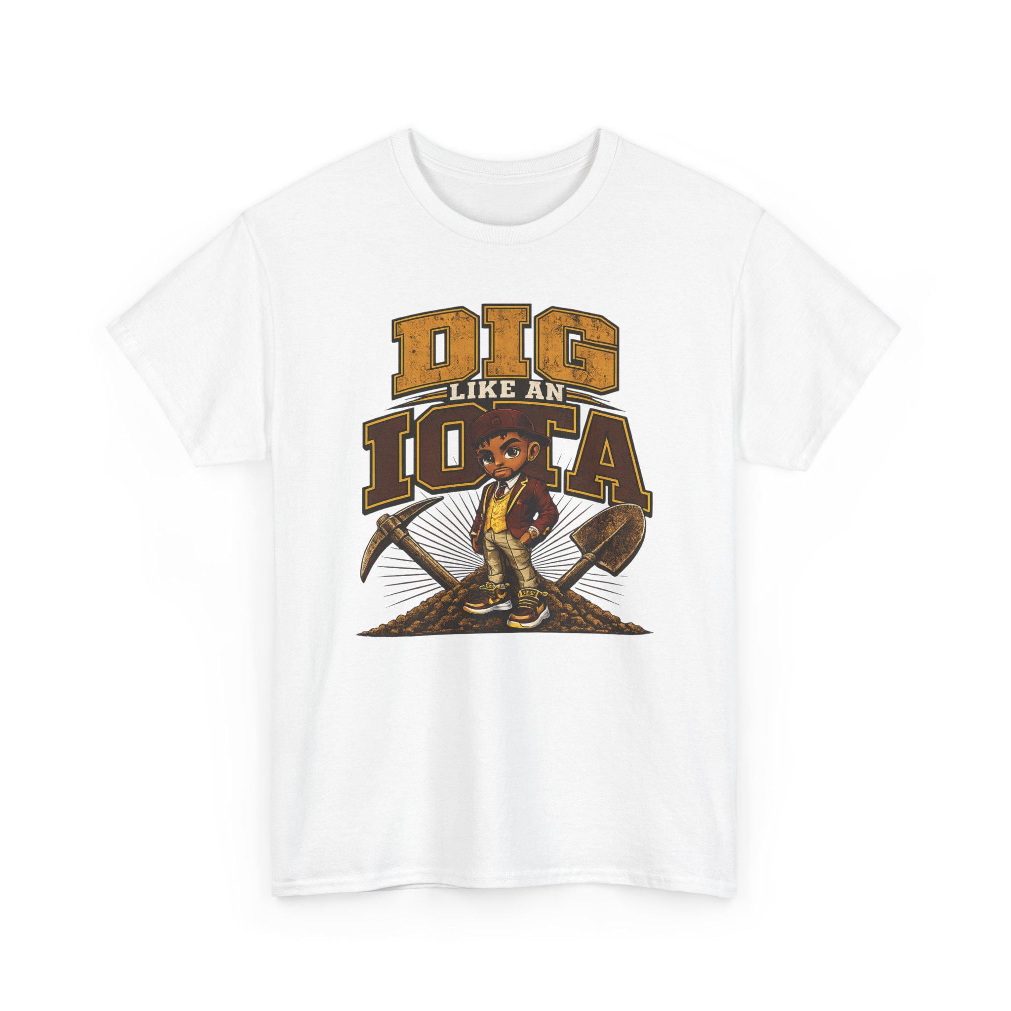 Dig Like An Iota Shirt Iota Inspired Tee Iota Fraternity Apparel Greek Life Shirt Brown & Gold Tee Gift for Iotas